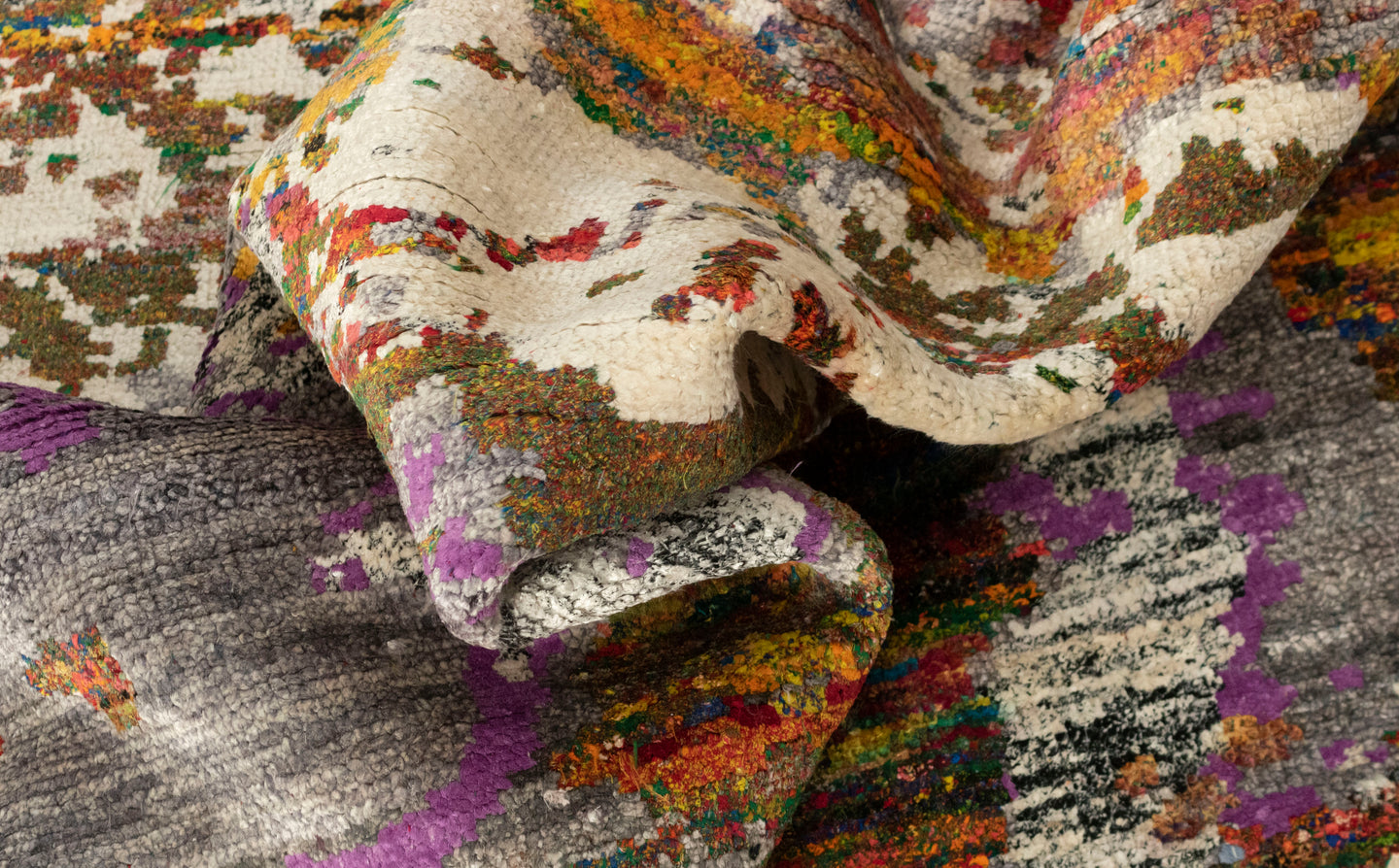 8x10 Erased Luxe Silk Ivory Modern designer Rug | Buy Cheap Rugs Online UK